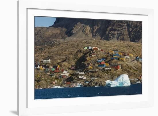 Greenland, Uummannaq. Colorful houses dot the rocky landscape.-Inger Hogstrom-Framed Photographic Print