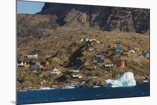 Greenland, Uummannaq. Colorful houses dot the rocky landscape.-Inger Hogstrom-Mounted Photographic Print