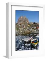 Greenland. Uummannaq. Ice fills the harbor.-Inger Hogstrom-Framed Photographic Print