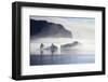 Greenland, Uummannaq. Morning fog envelopes Icebergs Uummannaq Fjord Bay-Miva Stock-Framed Photographic Print