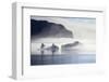 Greenland, Uummannaq. Morning fog envelopes Icebergs Uummannaq Fjord Bay-Miva Stock-Framed Photographic Print