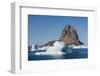 Greenland. Uummannaq. Uummannaq mountain and iceberg.-Inger Hogstrom-Framed Photographic Print