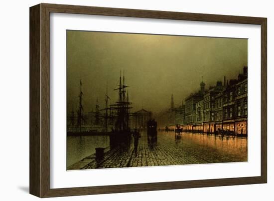 Greenock Dock by Moonlight-Grimshaw-Framed Giclee Print