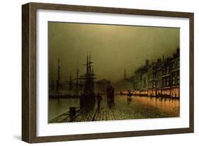 Greenock Dock by Moonlight-Grimshaw-Framed Giclee Print