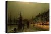 Greenock Dock by Moonlight-Grimshaw-Stretched Canvas