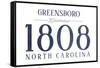 Greensboro, North Carolina - Established Date (Blue)-Lantern Press-Framed Stretched Canvas