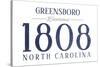 Greensboro, North Carolina - Established Date (Blue)-Lantern Press-Stretched Canvas