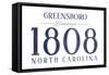 Greensboro, North Carolina - Established Date (Blue)-Lantern Press-Framed Stretched Canvas