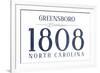 Greensboro, North Carolina - Established Date (Blue)-Lantern Press-Framed Premium Giclee Print