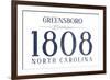 Greensboro, North Carolina - Established Date (Blue)-Lantern Press-Framed Premium Giclee Print