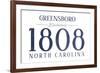 Greensboro, North Carolina - Established Date (Blue)-Lantern Press-Framed Premium Giclee Print