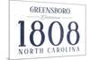 Greensboro, North Carolina - Established Date (Blue)-Lantern Press-Mounted Premium Giclee Print