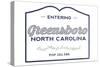 Greensboro, North Carolina - Now Entering (Blue)-Lantern Press-Stretched Canvas