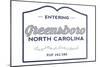 Greensboro, North Carolina - Now Entering (Blue)-Lantern Press-Mounted Art Print