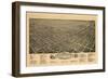 Greensboro, North Carolina - Panoramic Map-Lantern Press-Framed Premium Giclee Print