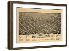 Greensboro, North Carolina - Panoramic Map-Lantern Press-Framed Art Print