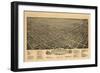 Greensboro, North Carolina - Panoramic Map-Lantern Press-Framed Art Print