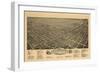 Greensboro, North Carolina - Panoramic Map-Lantern Press-Framed Art Print