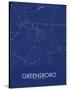 Greensboro, United States of America Blue Map-null-Stretched Canvas