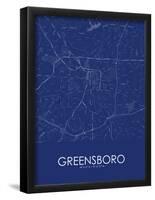Greensboro, United States of America Blue Map-null-Framed Poster