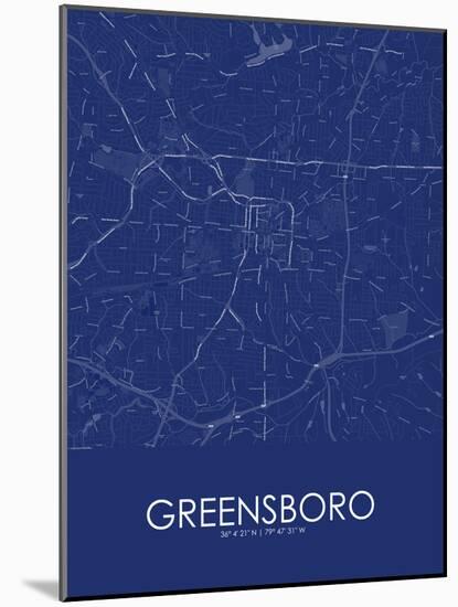 Greensboro, United States of America Blue Map-null-Mounted Poster