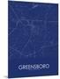 Greensboro, United States of America Blue Map-null-Mounted Poster