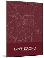 Greensboro, United States of America Red Map-null-Mounted Poster