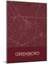 Greensboro, United States of America Red Map-null-Mounted Poster