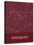 Greensboro, United States of America Red Map-null-Stretched Canvas