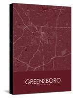 Greensboro, United States of America Red Map-null-Stretched Canvas