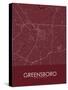 Greensboro, United States of America Red Map-null-Stretched Canvas