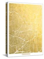 Greensboro-The Gold Foil Map Company-Stretched Canvas