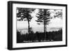 Greenville, Maine, Panoramic View of Moosehead Lake-Lantern Press-Framed Art Print