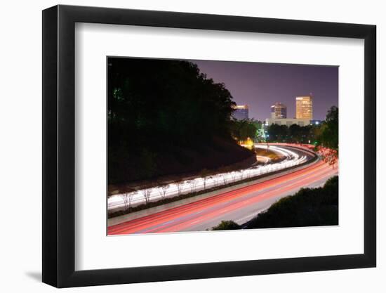 Greenville, South Carolina Skyline above the Flow of Traffic on Interstate 385.-SeanPavonePhoto-Framed Photographic Print