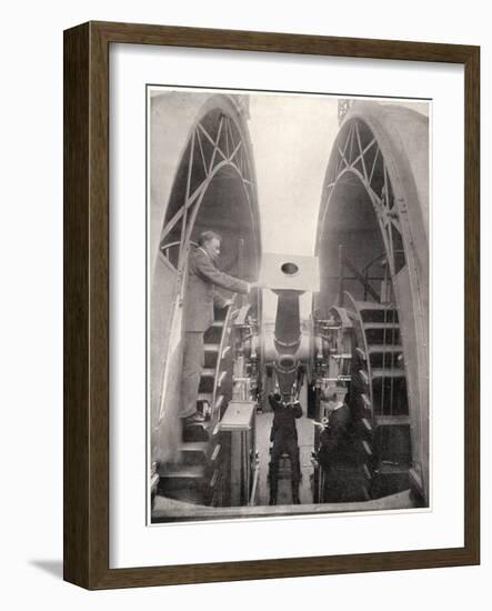 Greenwich Observatory the Astronomer Royal Mr. Frank Dyson Taking a Reading with an Altazimuth-null-Framed Art Print