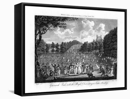 Greenwich Park, with the Royal Observatory, on Easter Monday, London, 1804-Edward Pugh-Framed Stretched Canvas