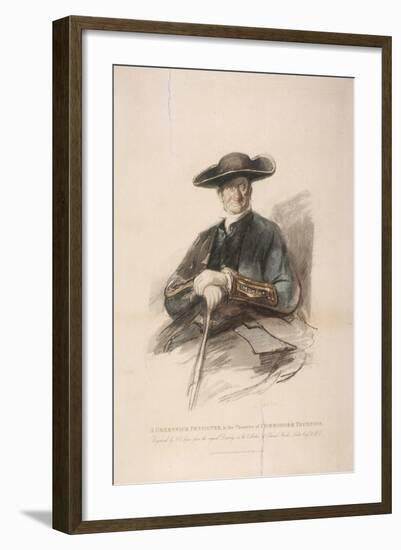 Greenwich Pensioner in the Character of Commodore Trunion, Greenwich Hospital, London, 1826-Frederick Christian Lewis-Framed Giclee Print