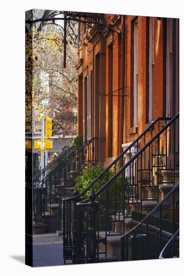Greenwich Village Architecture.-Jon Hicks-Stretched Canvas