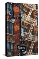 Greenwich Village Street Sign.-Jon Hicks-Stretched Canvas
