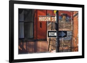 Greenwich Village Street Sign.-Jon Hicks-Framed Photographic Print