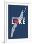 Greenwood Lake, New York - Heart Design-Lantern Press-Framed Art Print