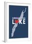 Greenwood Lake, New York - Heart Design-Lantern Press-Framed Art Print