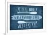 Greenwood Lake, NY - Lake Essentials - Latitude and Longitude-Lantern Press-Framed Premium Giclee Print