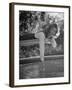 Greer Garson Dangling Her Hand in Pool as She Lounges on Diving Board-Peter Stackpole-Framed Premium Photographic Print