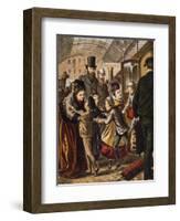 Greeting at the Train Station-A. Kronheim-Framed Giclee Print