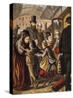 Greeting at the Train Station-A. Kronheim-Stretched Canvas