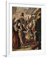 Greeting at the Train Station-A. Kronheim-Framed Giclee Print