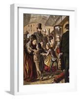 Greeting at the Train Station-A. Kronheim-Framed Giclee Print