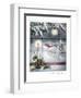 Greeting Card - Candles Season's Greetings - Winter Scene with Candle in the Window-null-Framed Art Print