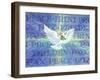 Greeting Card - Dove with the Word Peace in Different Languages-null-Framed Art Print